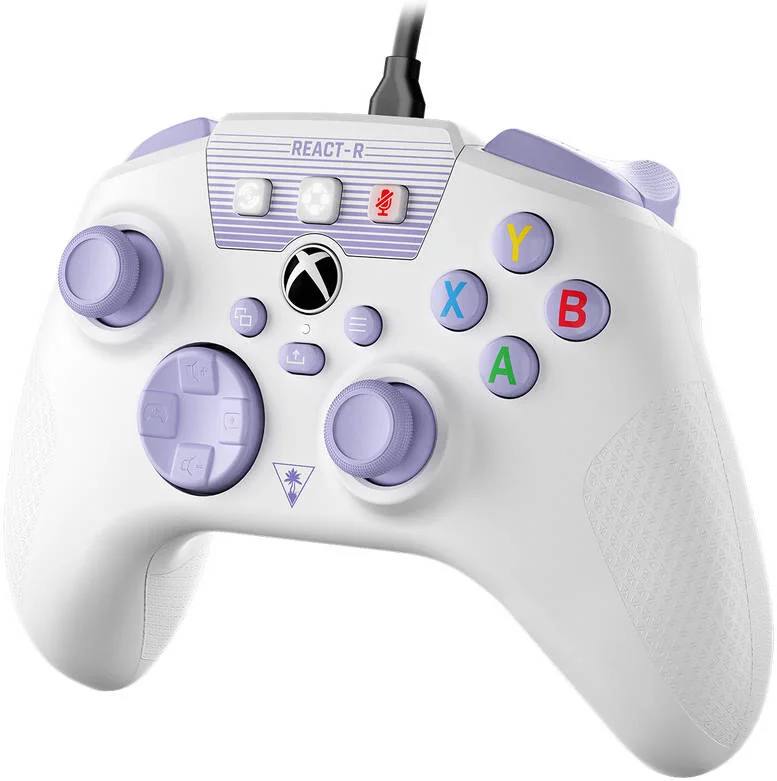 کنترلر Turtle Beach React-R، بازخورد لرزشی، کنترلهای پاسخگو، دستههای بافتدار ارگونومیک، دو دکمه عملکرد سریع قابل برنامهریزی، پورت صوتی 3.5 میلیمتری، کابل جداشدنی 2.5 متری، سفید / بنفش | 59329 کنترلر Turtle Beach React-R، بازخورد لرزشی، کنترلهای پاسخگو، دستههای بافتدار ارگونومیک، دو دکمه عملکرد سریع قابل برنامهریزی، پورت صوتی 3.5 میلیمتری، کابل جداشدنی 2.5 متری، سفید / بنفش | 59329