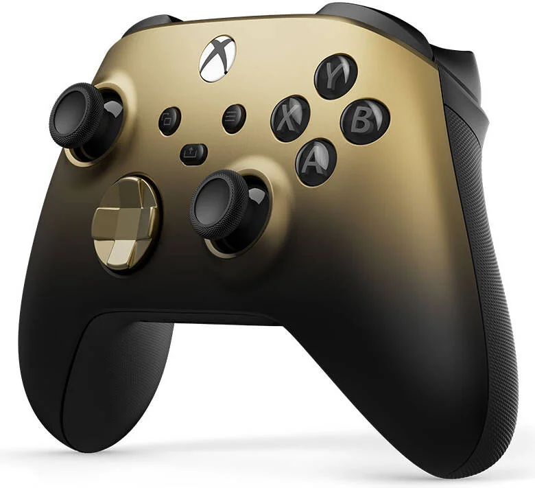 دسته بازی بی سیم نسخه ویژه Microsoft Xbox Gold Shadow، گریپ های جانبی الماسی لاستیکی، D-Pad هیبریدی، بلوتوث، جک هدست 3.5 میلی متری، تا 40 ساعت عمر باتری، Gold Shadow | G-SHDW دسته بازی بی سیم نسخه ویژه Microsoft Xbox Gold Shadow، گریپ های جانبی الماسی لاستیکی، D-Pad هیبریدی، بلوتوث، جک هدست 3.5 میلی متری، تا 40 ساعت عمر باتری، Gold Shadow | G-SHDW