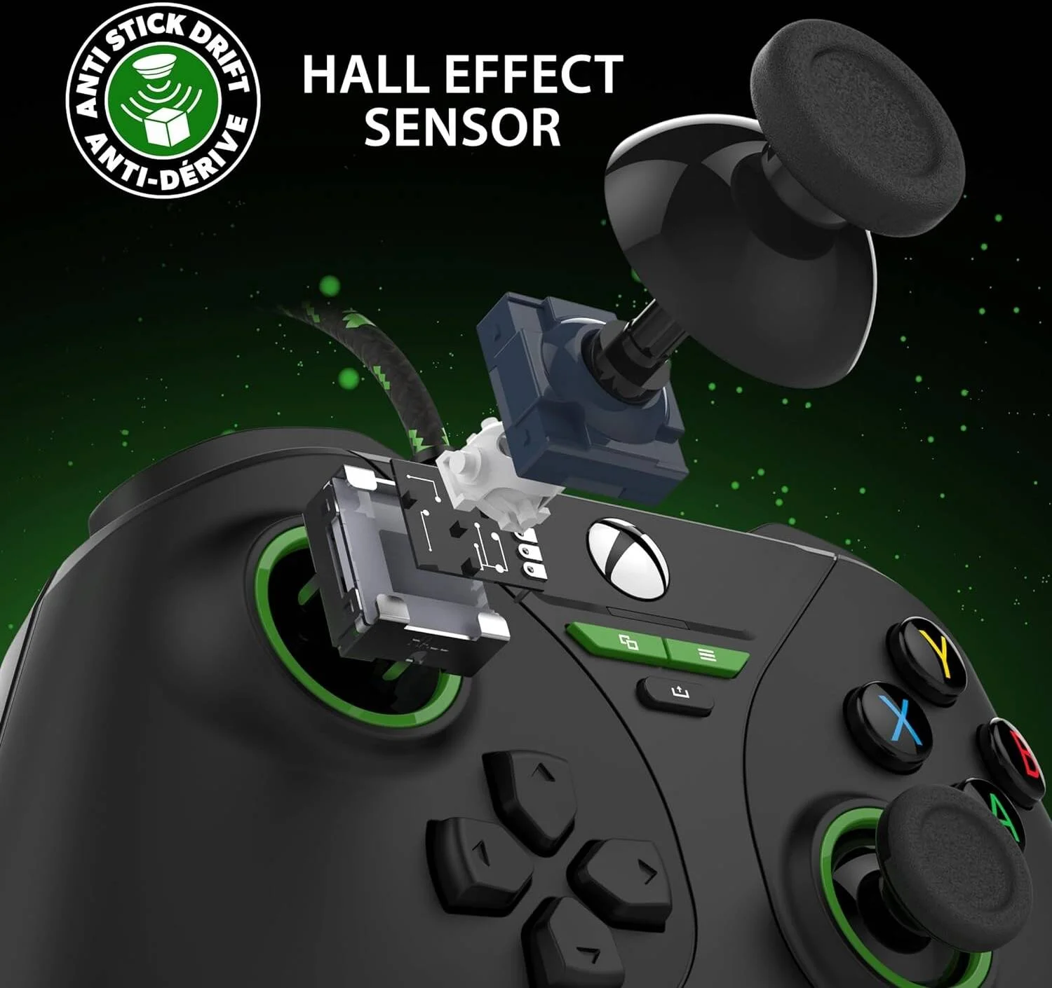 گیم پد سیمی Snakebyte Gamepad Pro X برای Xbox Series X|S، Xbox One و PC | طراحی شده برای Xbox | سنسورهای اثر هال برای استیک های آنالوگ و تریگرها | مشکی | SB922459