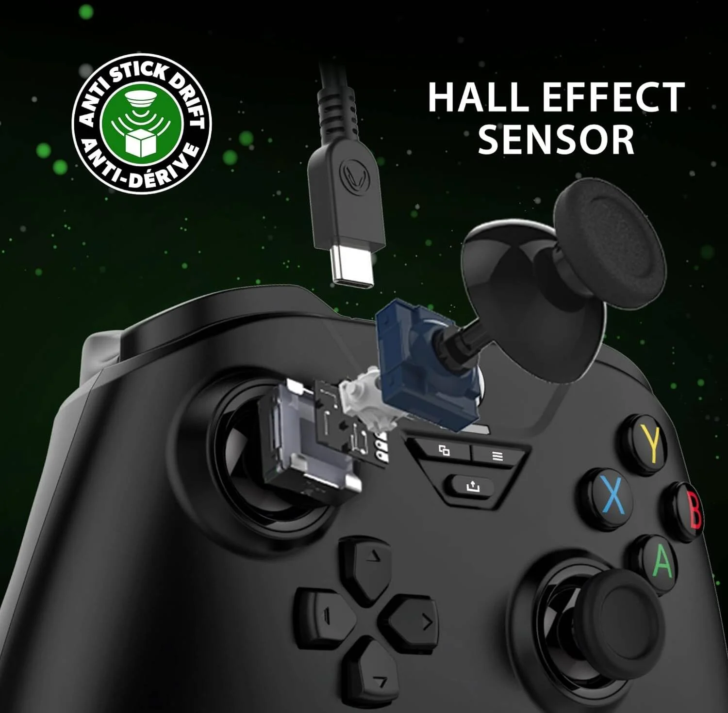 دسته بازی سیمی Snakebyte GAMEPAD BASE X برای Xbox Series X|S، Xbox One و PC | طراحی شده برای Xbox | فناوری مغناطیسی | پورت AUX 3.5 میلی متری (مشکی) | SB922336