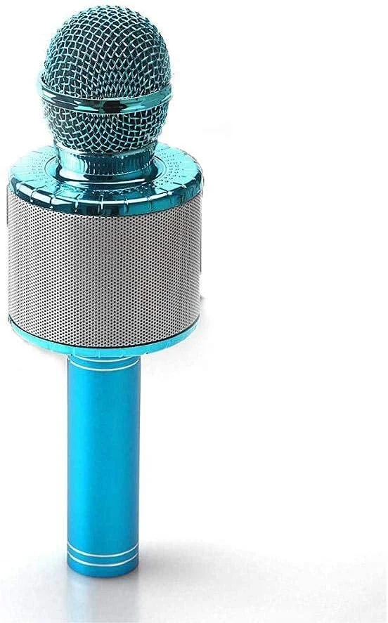 میکروفون کارائوکه بی سیم، میکروفون بلوتوثی 4 در 1 برای کودکان با بلندگو چراغ های LED و عملکرد ضبط ریمیکس