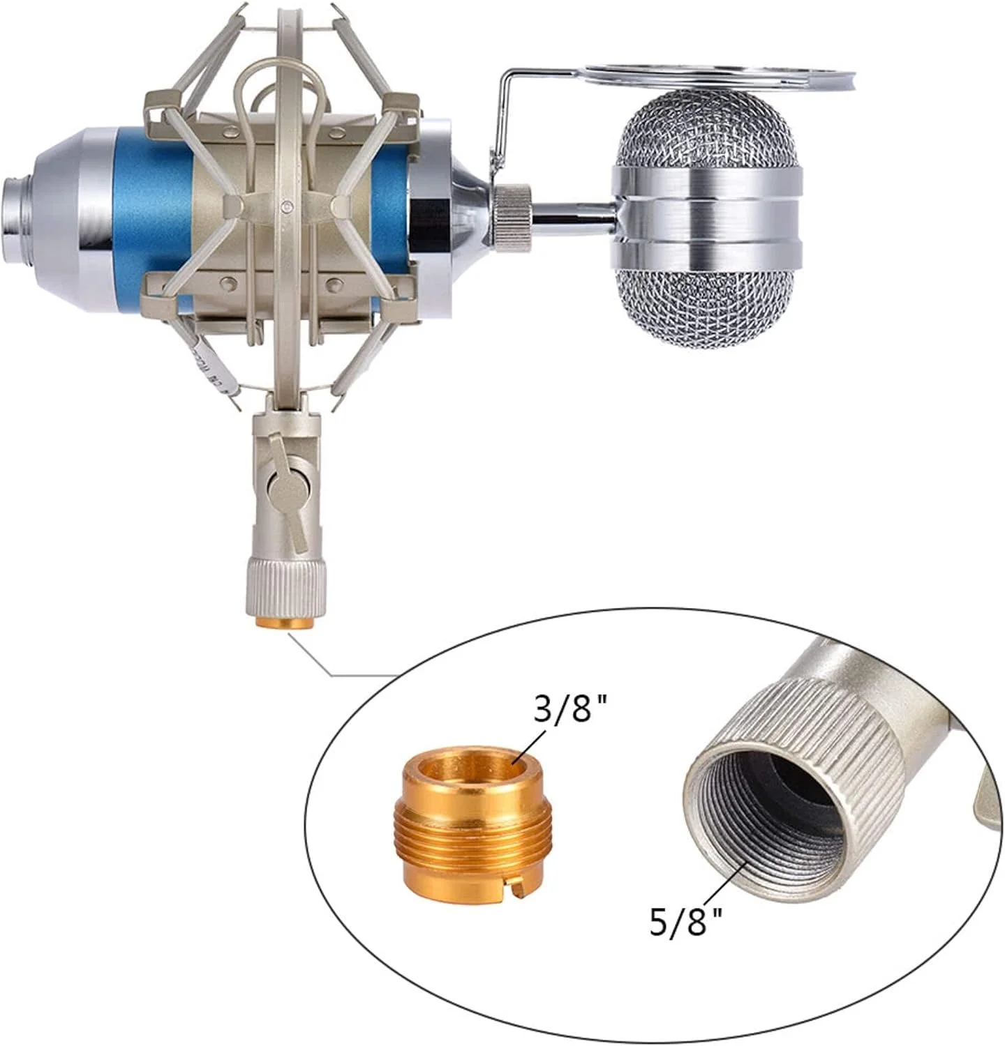 پایه میکروفون استودیویی حرفه ای برای ضبط و پخش صدا، میکروفون کندانسور 3.5 میلی متری با لرزه گیر و بازویی پایه میکروفون استودیویی حرفه ای برای ضبط و پخش صدا، میکروفون کندانسور 3.5 میلی متری با لرزه گیر و بازویی