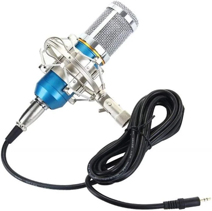 کیت میکروفون BM800 شامل پایه و محافظ ضد اسپری، میکروفون زنده شبکه ضبط کارائوکه کامپیوتر، میکروفون های کندانسور