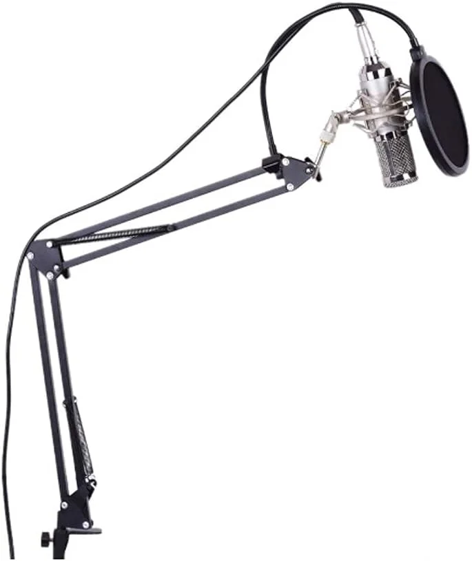 میکروفون کاندنسر، کیت میکروفون حرفه ای با پایه نگهدارنده مناسب ضبط و پخش زنده