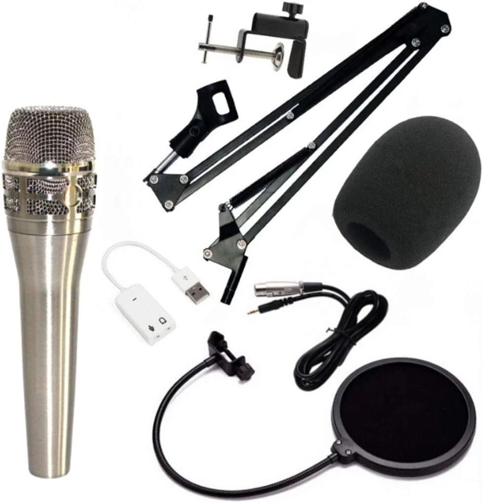 میکروفون USB، میکروفون Ktv کامپیوتر، کیت براکت توری جلوگیری از ترکیدگی میکروفون زنده، میکروفون های کندانسور
