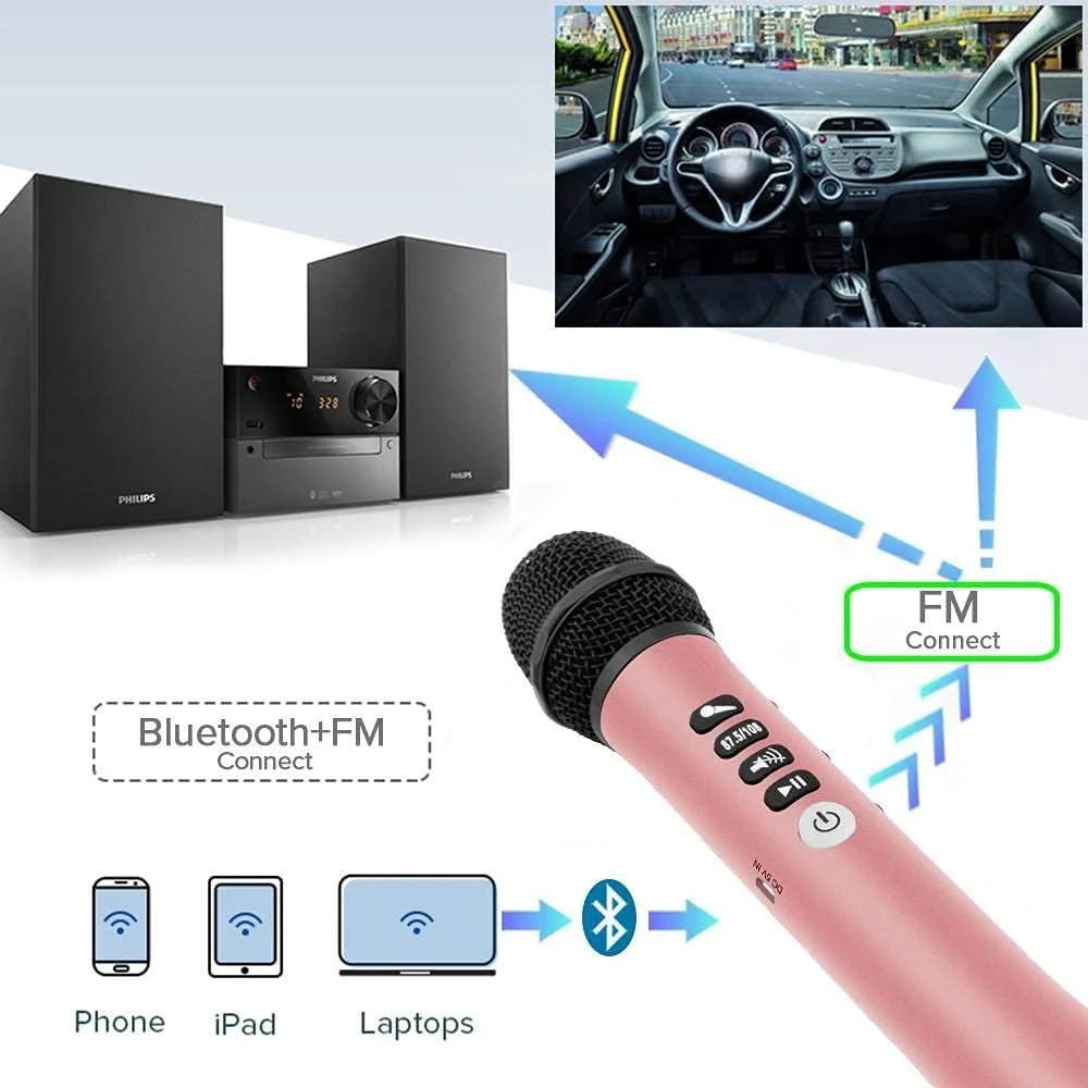 میکروفون کارائوکه اسپیکر بی‌سیم قابل حمل Ktv میکروفون قدرتمند برای گوشی ماشین میکروفون دستی داینامیک