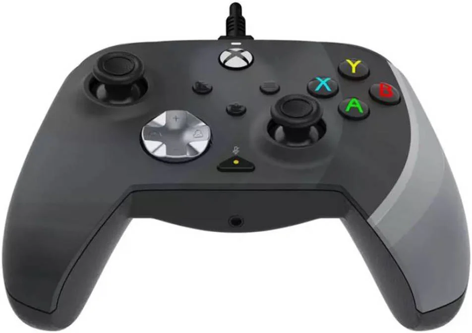 دسته بازی سیمی پیشرفته PDP Rematch، برای ایکس باکس سری X/S، ایکس باکس وان و کامپیوتر، دکمه های پدال پشتی، کنترل های صوتی داخلی، کابل USB-C جداشدنی، مشکی شعاعی | 049-023-RB