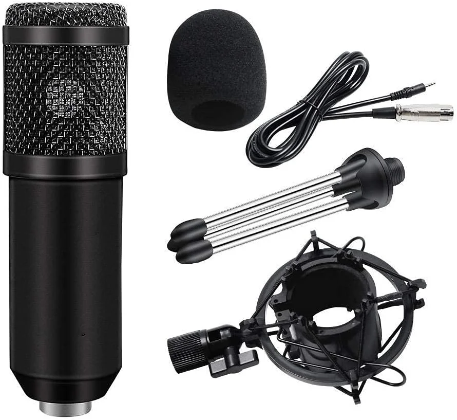 میکروفون 3 عددی با سه پایه، میکروفون فلزی کاندنسور با پایه، کارائوکه کامپیوتر برای پخش زنده لپ تاپ و کامپیوتر میکروفون 3 عددی با سه پایه، میکروفون فلزی کاندنسور با پایه، کارائوکه کامپیوتر برای پخش زنده لپ تاپ و کامپیوتر