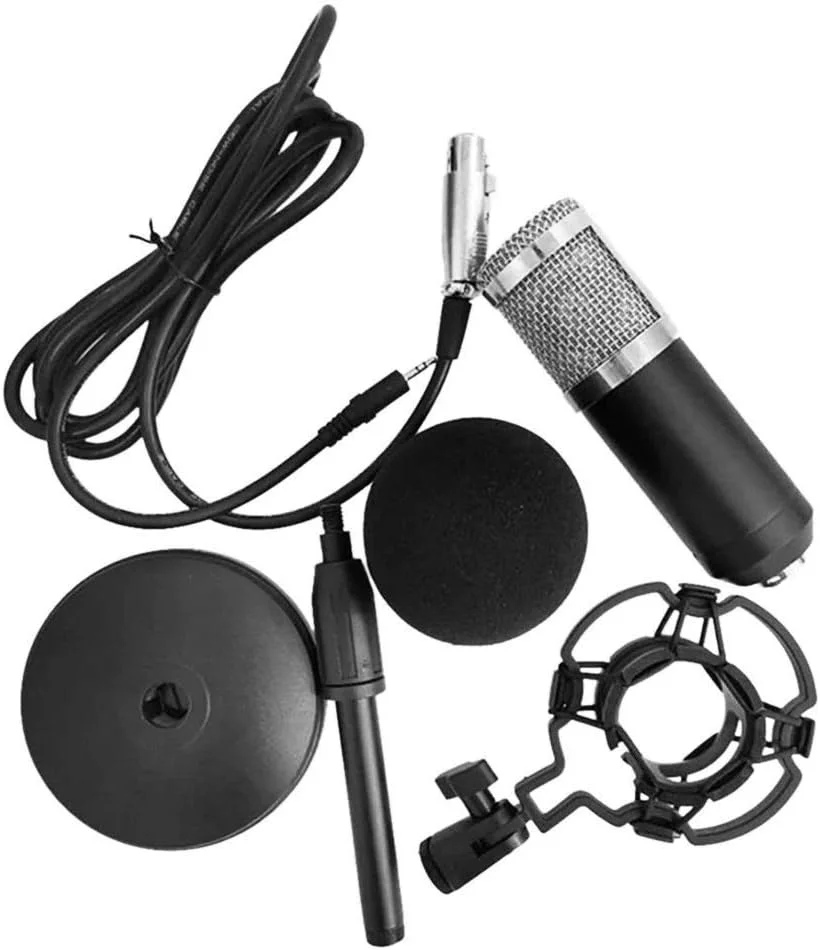 پایه میکروفون قابل حمل، میکروفون با حساسیت بالا و نویز کم، مناسب کامپیوتر، موبایل، استودیو، پخش زنده برای سازها و صداگذاری
