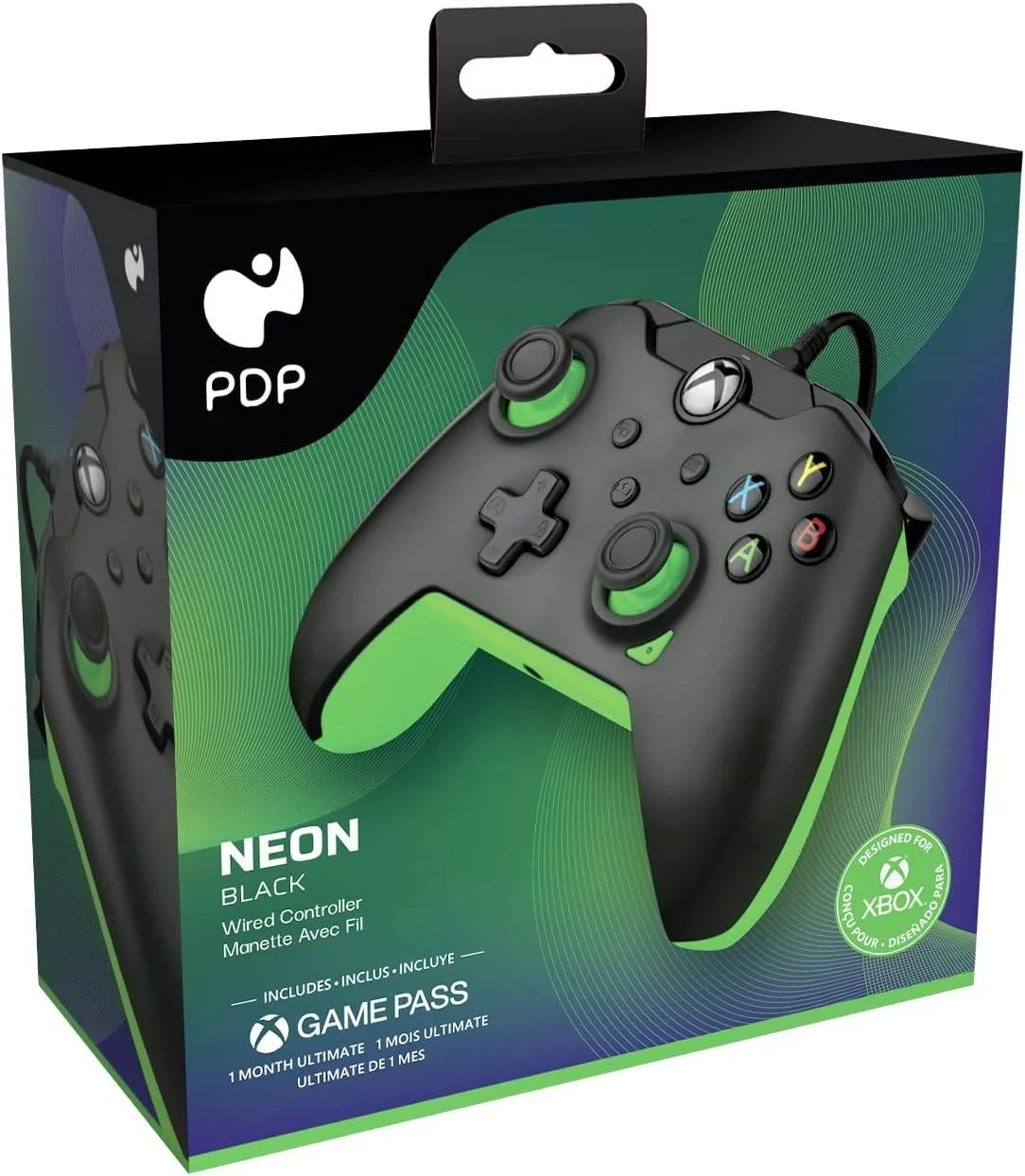 دسته بازی سیمی PDP برای Xbox Series X/S و Xbox One، دارای کنترلهای داخلی، جک صوتی 3.5 میلیمتری، کابل جداشدنی 2.4 متری، سازگار با برنامه رایگان PDP Control Hub، نئون مشکی | 049-012-GG دسته بازی سیمی PDP برای Xbox Series X/S و Xbox One، دارای کنترلهای داخلی، جک صوتی 3.5 میلیمتری، کابل جداشدنی 2.4 متری، سازگار با برنامه رایگان PDP Control Hub، نئون مشکی | 049-012-GG