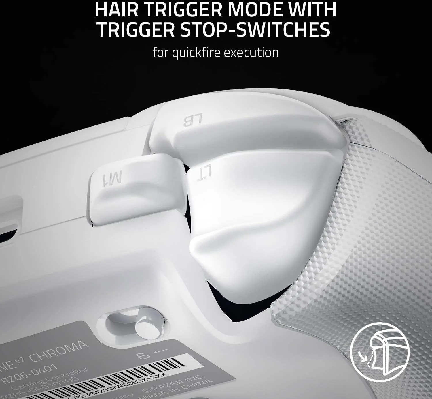 کنترلر حرفه‌ای گیمینگ سیمی Razer Wolverine V2 Chroma، نورپردازی RGB، دکمه‌ها و تریگرهای قابل تنظیم، دکمه‌ها و D-Pad مکانیکی-لمسی، سوییچ‌های توقف تریگر، برای Xbox X|S و One، سفید | RZ06-04010200-R3M1