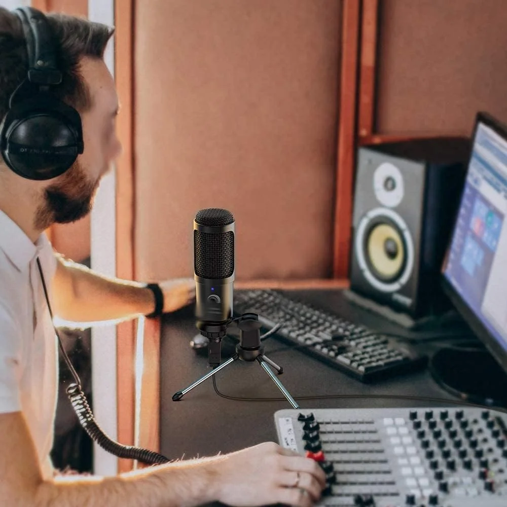 میکروفون USB کاندنسر برای ضبط صدا، مناسب استودیو، یوتیوب، چت ویدیویی، بازی و پادکست