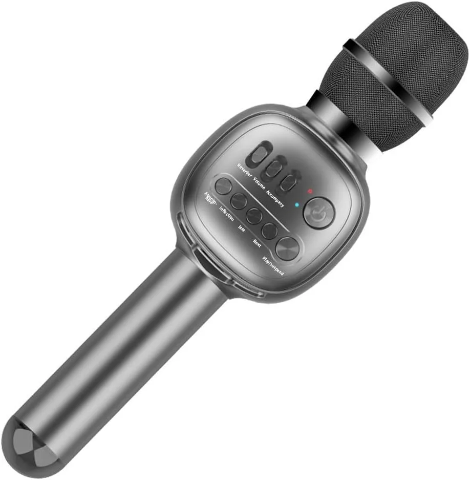 میکروفون کارائوکه بلوتوثی بیسیم، میکروفون بیسیم تلفن همراه، اسپیکر میکروفون همه کاره، تغییر دهنده صدا، مناسب برای خوانندگی و ضبط صدا میکروفون کارائوکه بلوتوثی بیسیم، میکروفون بیسیم تلفن همراه، اسپیکر میکروفون همه کاره، تغییر دهنده صدا، مناسب برای خوانندگی و ضبط صدا