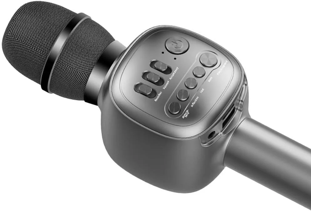 میکروفون کارائوکه بلوتوثی بی‌سیم، میکروفون بی‌سیم تلفن همراه، اسپیکر میکروفون همه کاره، تغییر دهنده صدا، مناسب برای خوانندگی و ضبط صدا