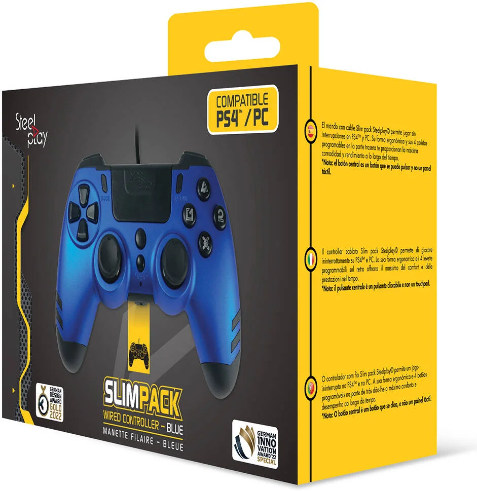 دسته بازی سیمی استیل پلی اسلیم پک مناسب پلی استیشن 4 / کامپیوتر - آبی یاقوتی - JVAMUL00150 دسته بازی سیمی استیل پلی اسلیم پک مناسب پلی استیشن 4 / کامپیوتر - آبی یاقوتی - JVAMUL00150