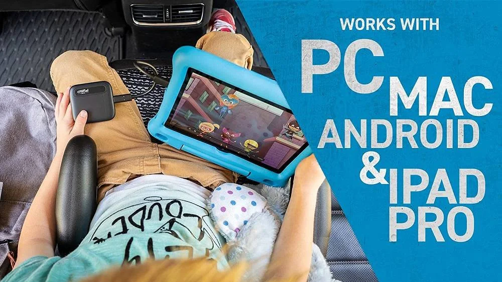 حافظه اس اس دی اکسترنال قابل حمل کروشیال X6، ظرفیت 1 ترابایت، سرعت خواندن ترتیبی تا 800 مگابایت بر ثانیه، رابط USB 3.2 Gen-2، مقاوم در برابر ضربه و لرزش، مشکی | CT1000X6SSD9