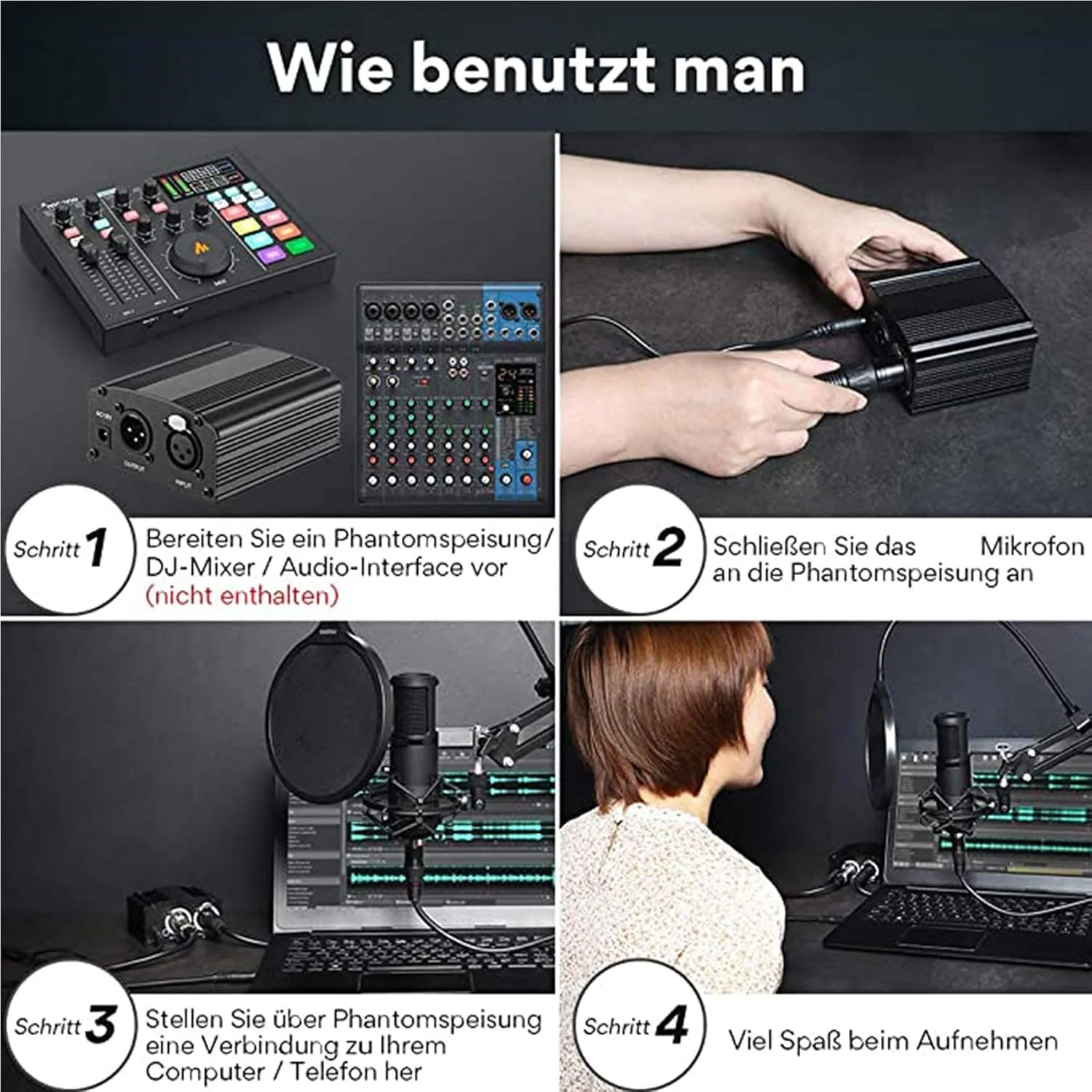 میکروفون کاندنسر BM700800 حرفه ای کاردیوئید مناسب ضبط صدا، استریمینگ، صداگذاری، پروژه و استودیو خانگی