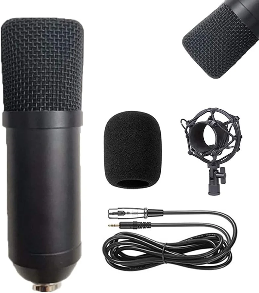 کیت میکروفون کاندنسر BM-700، میکروفون گیمینگ، میکروفون پادکست PC به 3.5 میلیمتر با میکروفون قابل تنظیم، لرزهگیر، برای ضبط استودیویی و پخش کیت میکروفون کاندنسر BM-700، میکروفون گیمینگ، میکروفون پادکست PC به 3.5 میلیمتر با میکروفون قابل تنظیم، لرزهگیر، برای ضبط استودیویی و پخش