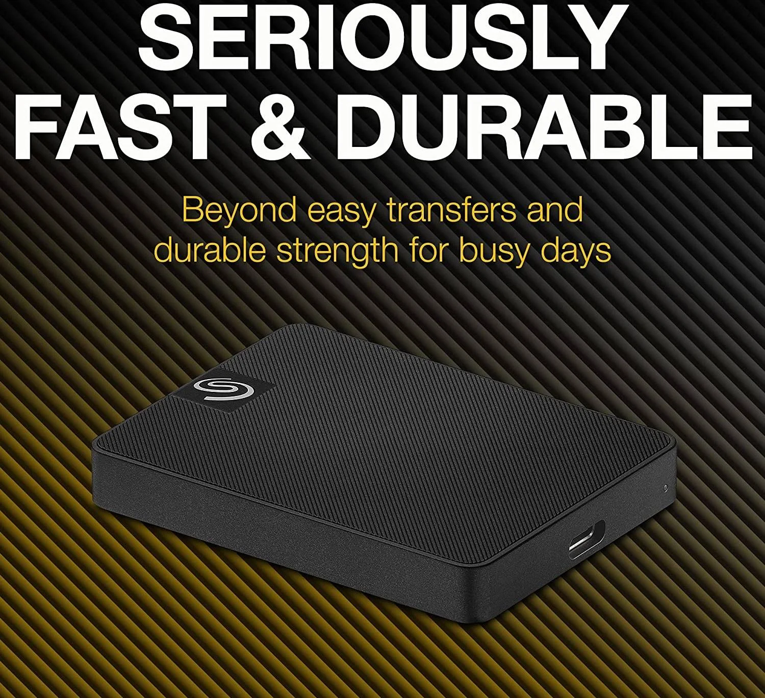 حافظه اس اس دی اکسترنال سیگیت Expansion با ظرفیت 2 ترابایت، رابط USB-C و USB 3.0، مناسب برای کامپیوتر، لپ تاپ و مک، سرعت انتقال داده 5 گیگابیت بر ثانیه، مشکی | STLH2000400