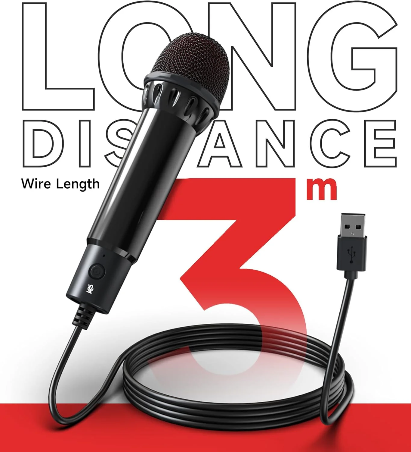 میکروفون USB سیمی 2 عددی 3 متری برای بازی Switch 2&1/PS5/PS4/XBOXONE/PC، اتصال آسان، دکمه قطع صدا، کارائوکه دوگانه، دریافت جهت دار صدا، وزن 179 گرم طلایی