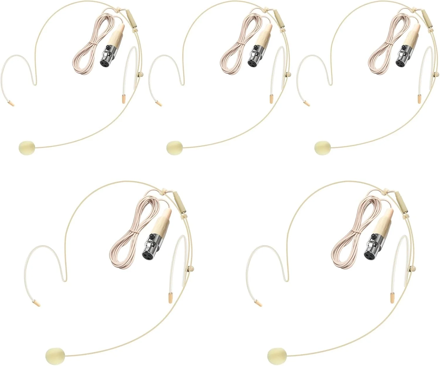 میکروفون هدست دو گوشی با مینی XLR 3 پین TA3F برای میکروفون هدست AKG Samson، بسته 2 عددی