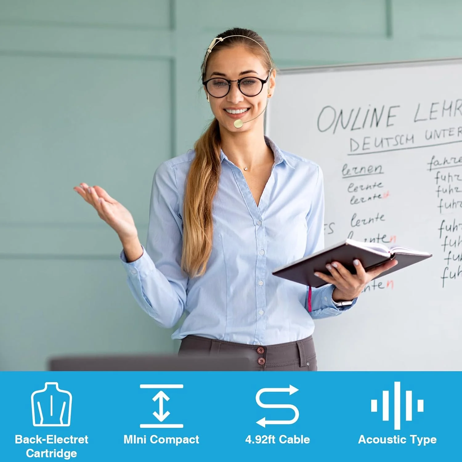 میکروفون هدست دو گوشی با مینی XLR 3 پین TA3F برای میکروفون هدست AKG Samson، بسته 2 عددی