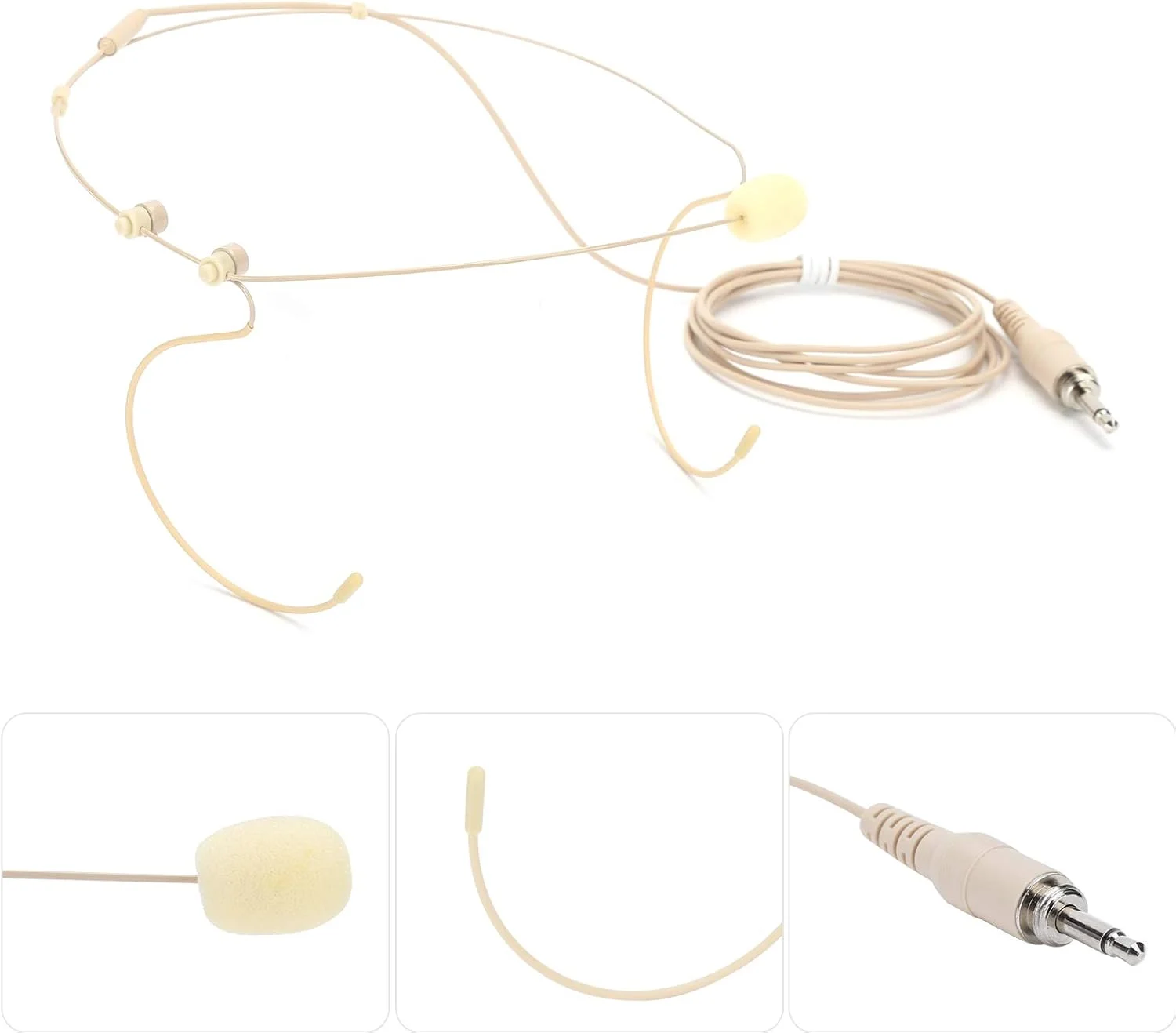 میکروفون گوشی 3.5 میلیمتری با کیفیت صدای پخش، میکروفون هدست فلزی بژ میکروفون گوشی 3.5 میلیمتری با کیفیت صدای پخش، میکروفون هدست فلزی بژ