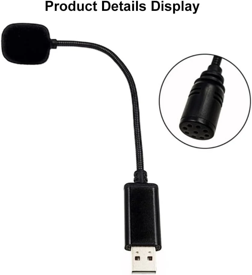 میکروفون USB، میکروفون کاندنسر همه جهته، میکروفون کامپیوتر لپ تاپ، گردن غازی قابل تنظیم 360 درجه، میکروفون کامپیوتر USB، میکروفون یقه ای کوچک، برای کامپیوتر، لپ تاپ، ضبط