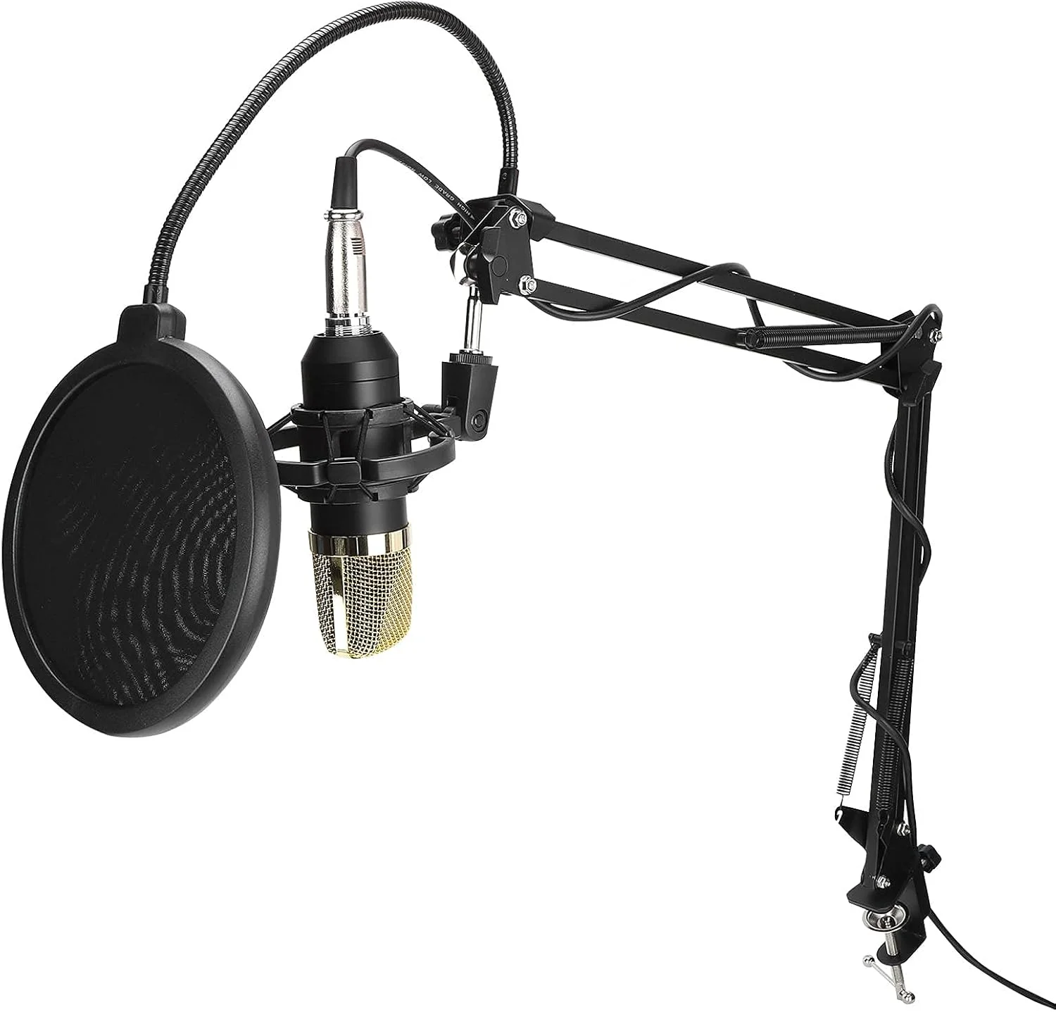 کیت میکروفون کاندنسر، میکروفون استودیویی حرفه ای پادکست با بازوی بوم و پایه ضد لرزش، برای KTV، کامپیوتر، ضبط استودیو و غیره کیت میکروفون کاندنسر، میکروفون استودیویی حرفه ای پادکست با بازوی بوم و پایه ضد لرزش، برای KTV، کامپیوتر، ضبط استودیو و غیره