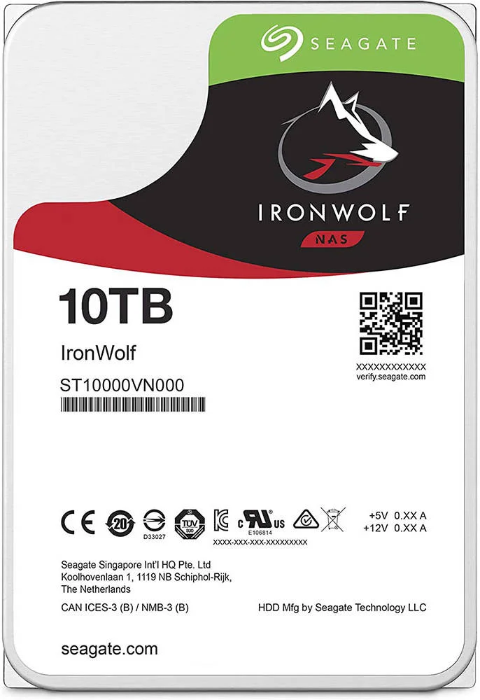 هارد دیسک داخلی NAS سیگیت IronWolf با ظرفیت 10 ترابایت، SATA III 3.5 اینچی، سرعت انتقال داده تا 210 مگابایت بر ثانیه، 7200 دور در دقیقه، 256 مگابایت حافظه کش، 180 ترابایت نرخ کارکرد سالانه، 600000 چرخه بارگیری/تخلیه | ST10000VN000