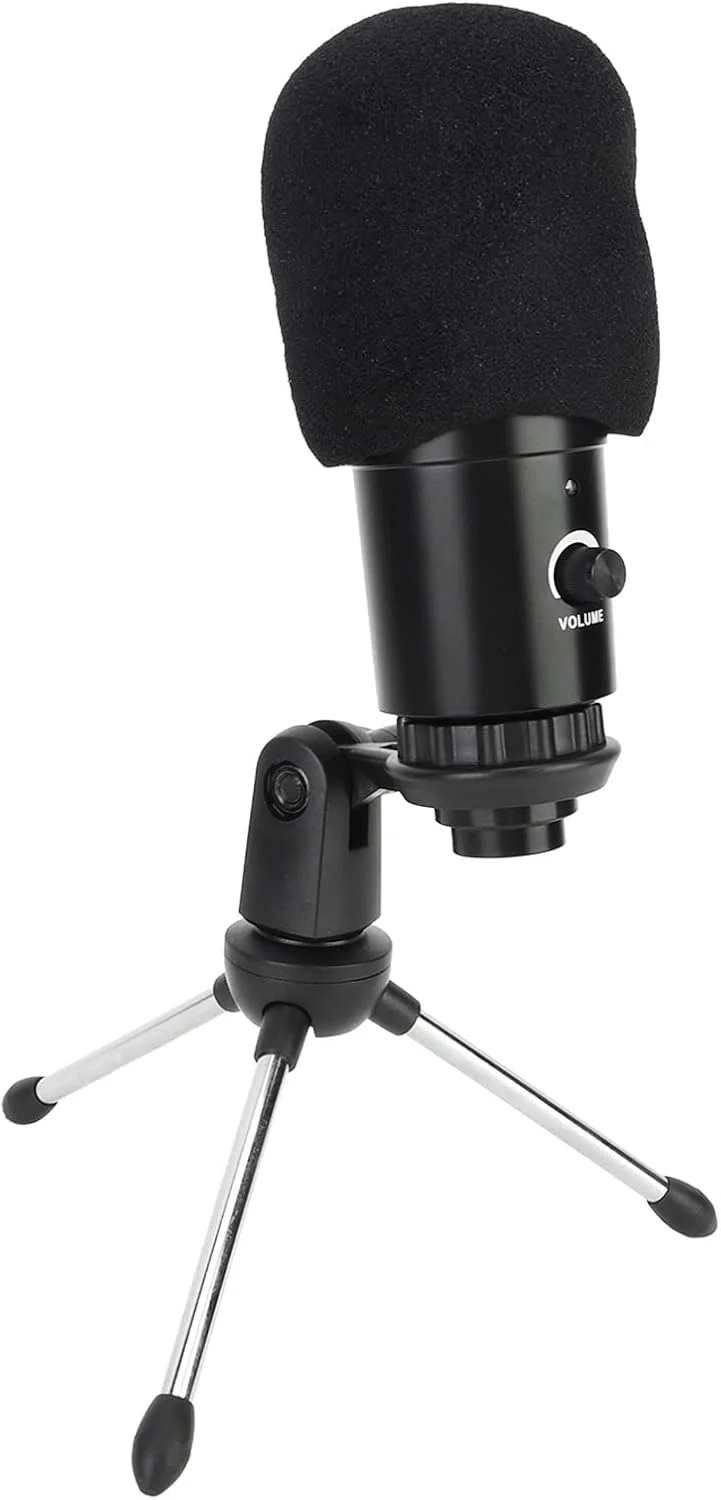 میکروفون پادکست Denash، میکروفون USB کاردیوئید با سه پایه، محدوده فرکانسی 20 هرتز تا 20 کیلوهرتز، میکروفون کندانسور با کاهش نویز و حساسیت بالا برای پخش زنده کامپیوتری