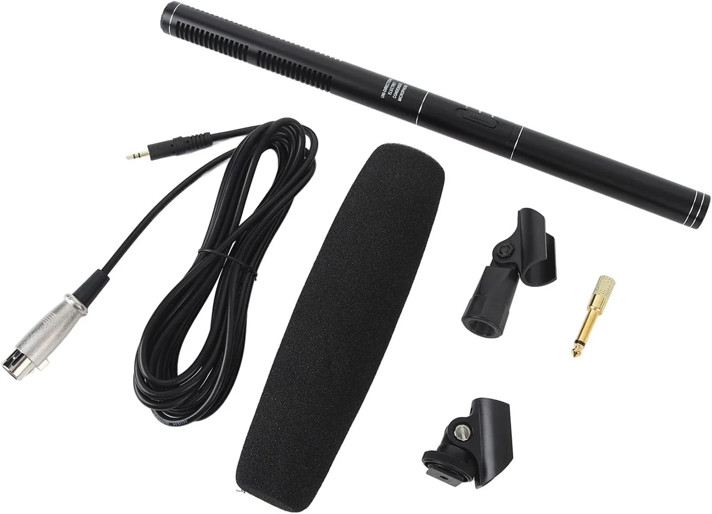 میکروفون کاندنسر Denash، میکروفون ویدیویی با حساسیت بالا با کانکتور XLR 3 پین و آداپتور 6.5 میلی‌متری با پایه کفشک سرد برای مصاحبه، Denashsvzp1uic3n