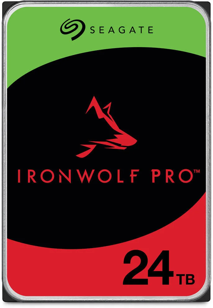 هارد دیسک داخلی 24 ترابایتی سیگیت IronWolf Pro SATA III 3.5 اینچی NAS، سرعت 7200 دور در دقیقه، حافظه کش 512 مگابایت، سرعت انتقال داده تا 285 مگابایت بر ثانیه، 2.5 میلیون ساعت MTBF، بازیابی اطلاعات سیگیت | ST24000NT002