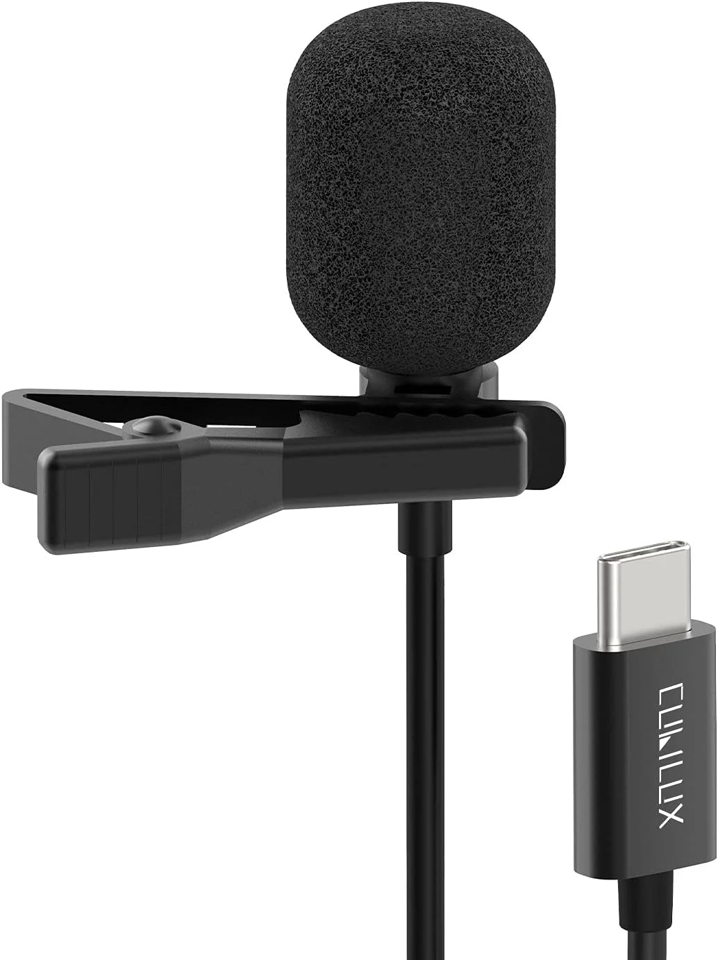 میکروفون یقه ای USB-C کیوبیلاکس، میکروفون تایپ C سازگار با مک بوک، آیپد، سامسونگ، پیکسل، 1.5 متر