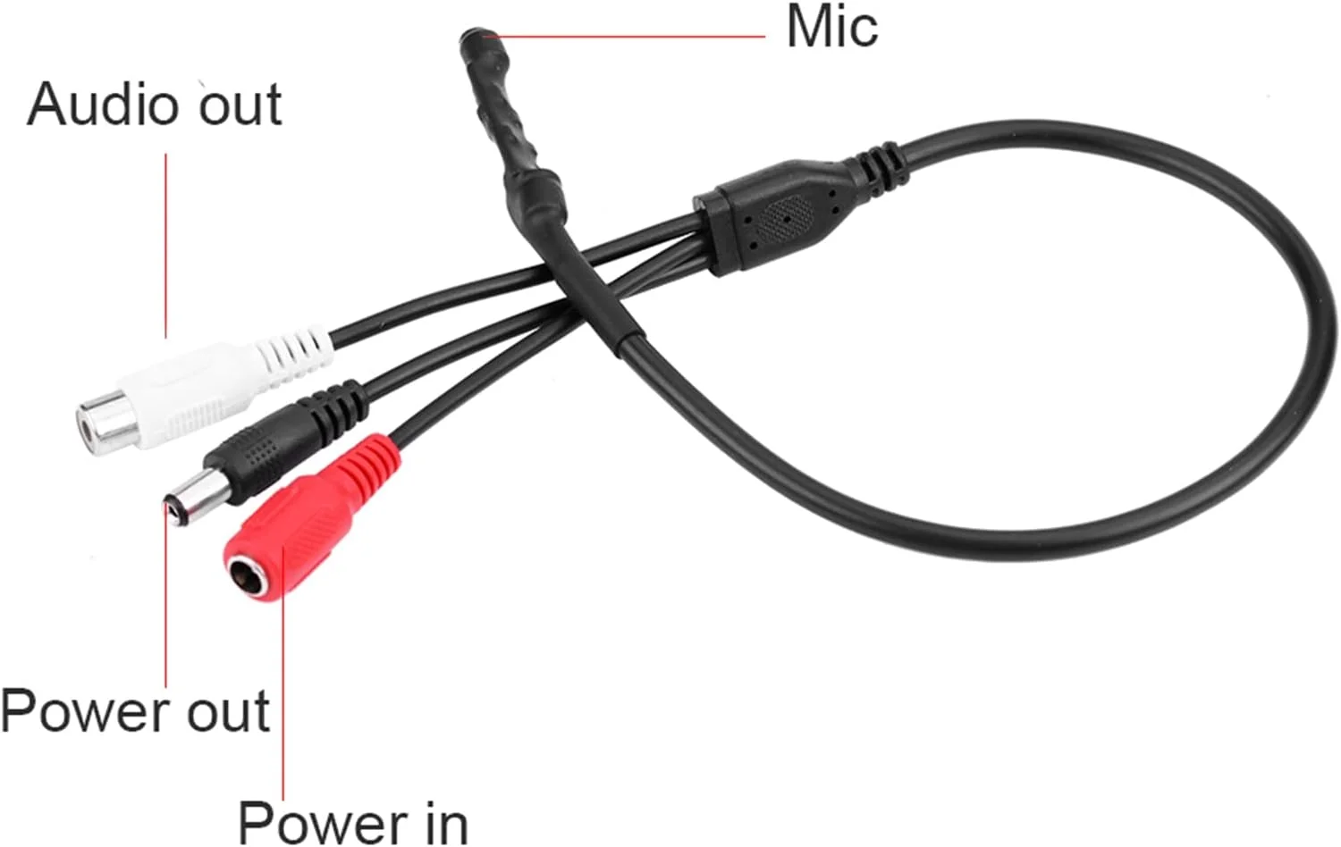 میکروفون ضبط صدا Cryfokt، تقویت کننده میکروفون مداربسته کوچک مشکی برای تلویزیون و دستگاه ضبط دیجیتال