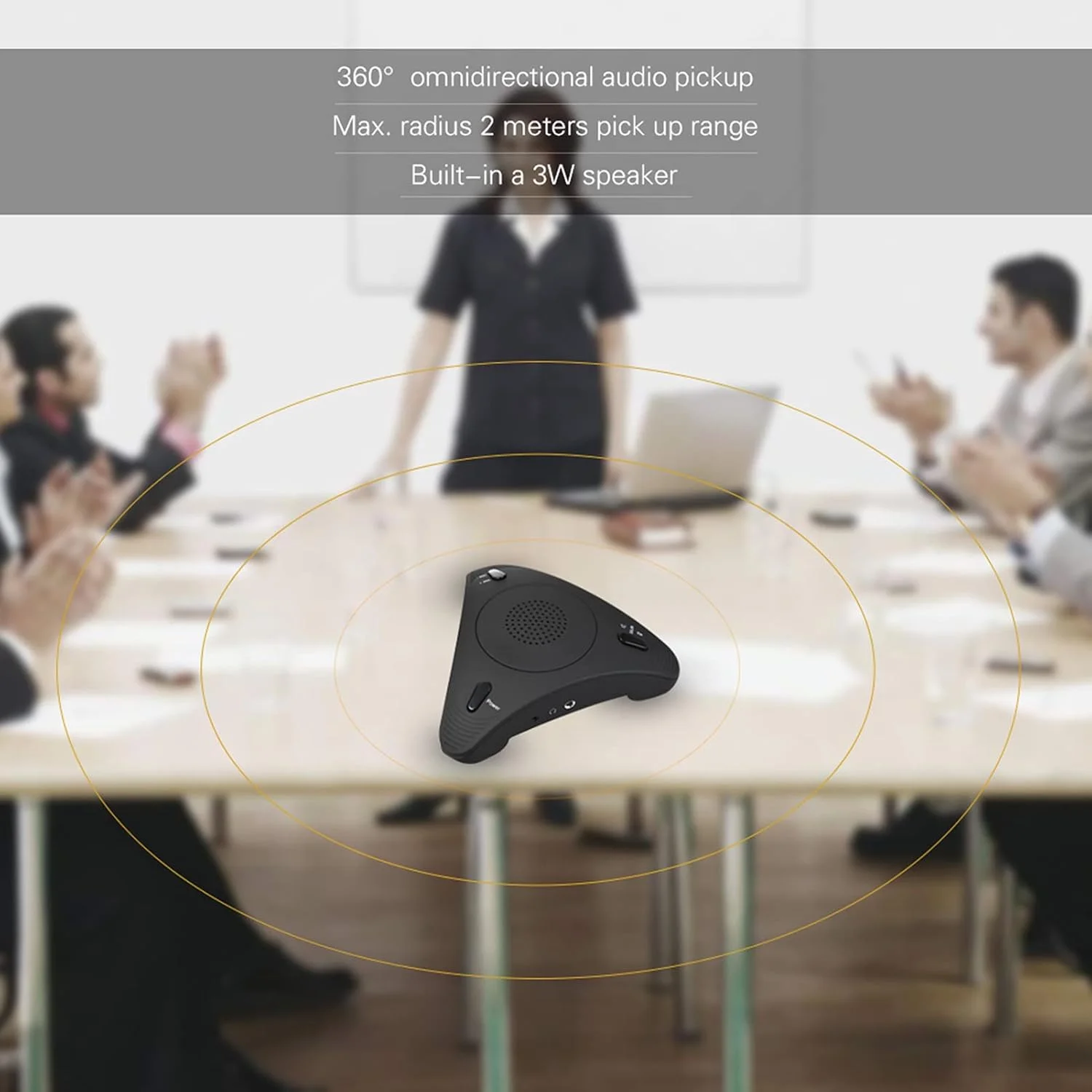 میکروفون رومیزی USB، میکروفون کاندنسر همه جهته، بلندگو، دریافت صدای 360 درجه، اتصال و پخش آسان برای جلسات ویدیویی تجاری