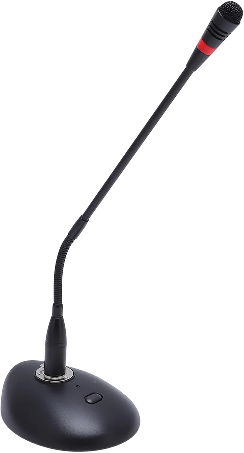 میکروفون کندانسور گردن غازی Cryfokt، میکروفون رومیزی کاردیوئید قابل حمل با زاویه قابل تنظیم و چراغ نشانگر، نصب آسان برای جلسات