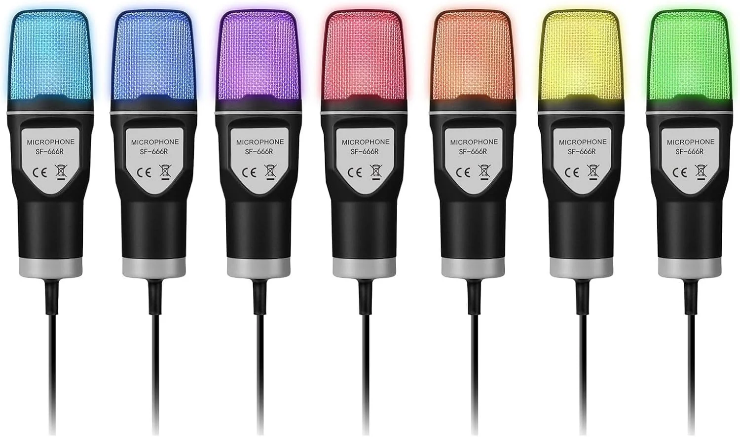 میکروفون گیمینگ USB کرایفوکت با نور RGB برای استودیو پادکست و استریمینگ، میکروفون کاندنسر کاهش نویز برای کامپیوتر، اتصال آسان برای گیمرها و استریمرها