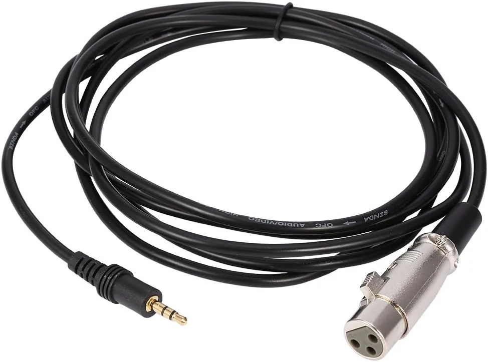 کابل میکروفون 3 پین XLR مادگی به جک 3.5 میلی‌متری نری، کابل صوتی مینی جک AUX - 3 متر