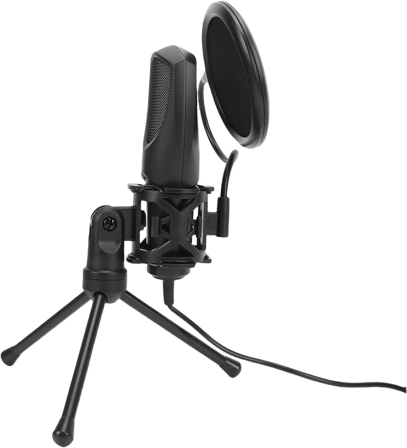 میکروفون گیمینگ USB با نورهای RGB و پاپ فیلتر، میکروفون کندانسور با قابلیت حذف نویز برای استریمرها