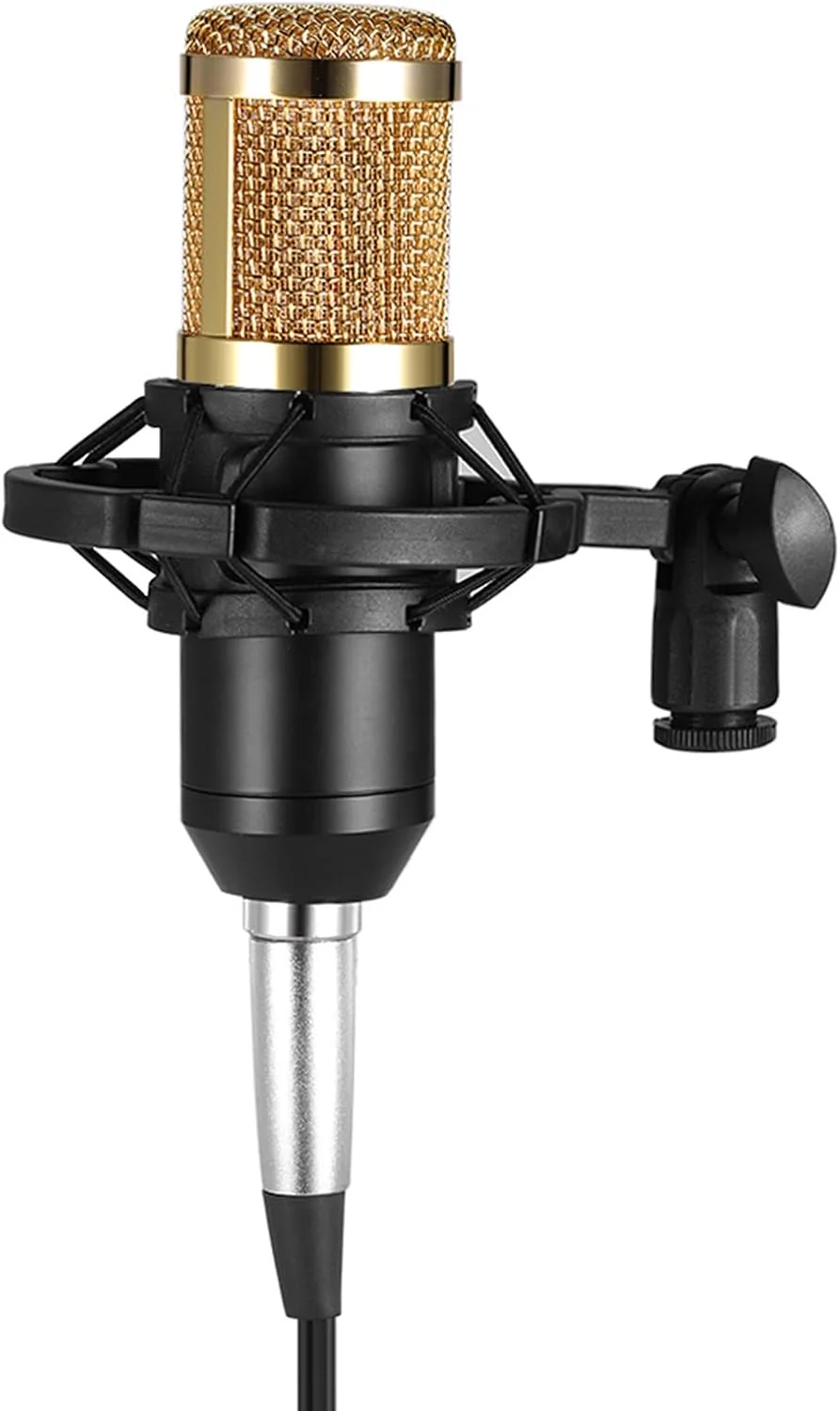 میکروفون استودیویی کاندنسر BM800 برای پخش صدا به همراه لرزه گیر، کابل 3.5 میلی متری و اسفنج DOOMUN