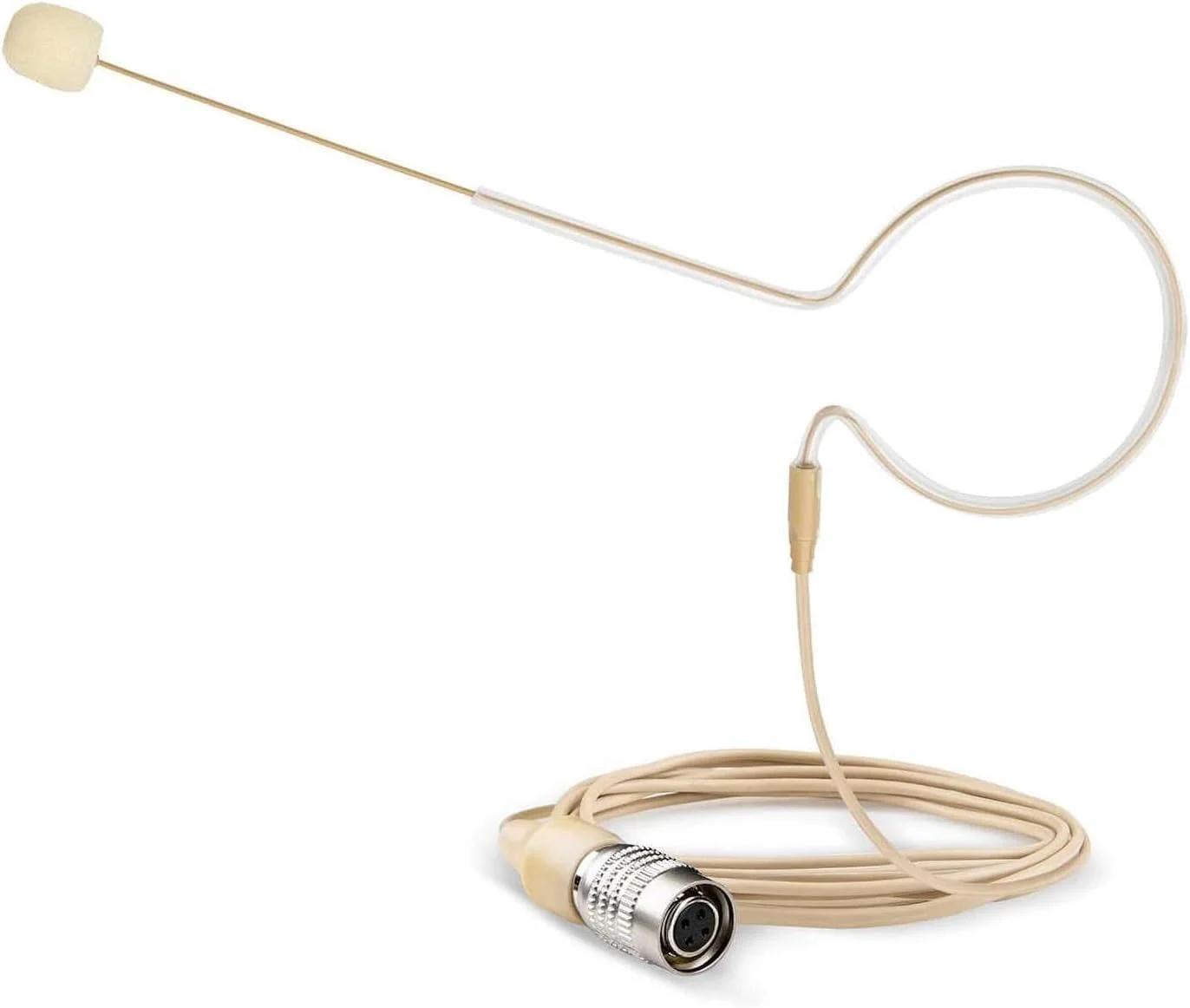 میکروفون خازنی هدست تک گوشی بژ برای فرستنده بادی‌پک سیستم بی‌سیم آدیو تکنیکا، پلاگ 4 پین Hirose، ایده‌آل برای دی‌جی، MC، باشگاه ورزشی، استیج