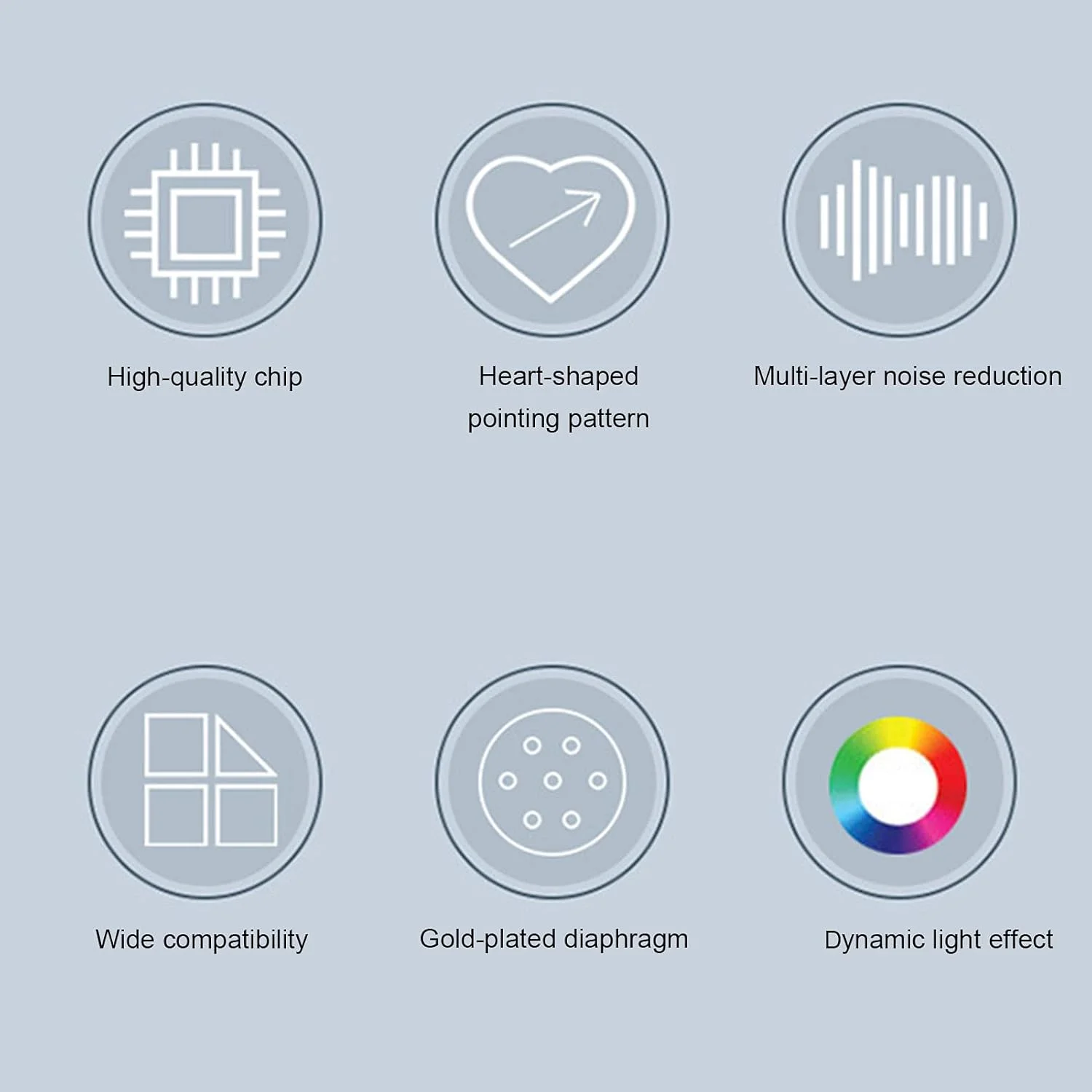 میکروفون کاندنسر BM800S لایو با نورپردازی پویا، الگو قلبی شکل، ضد تداخل با پایه رومیزی