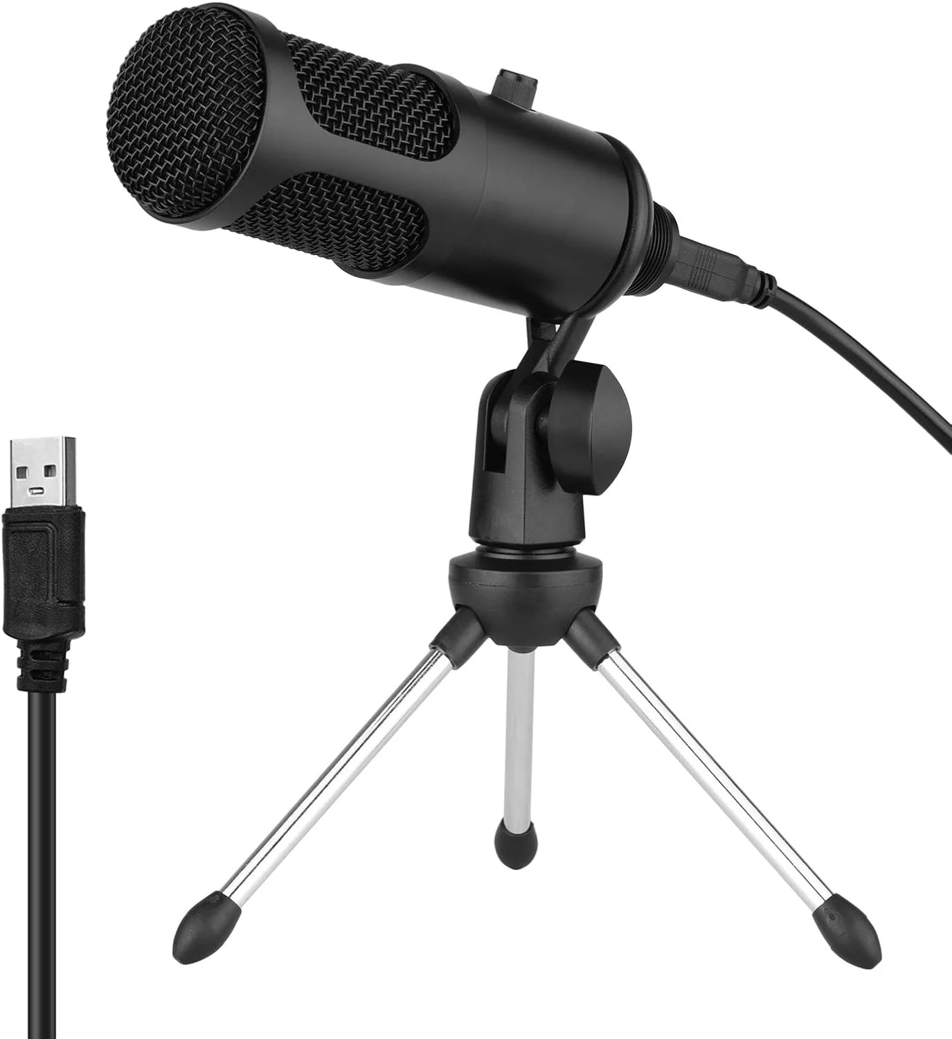 مجموعه تلفن USB کندانسور، سیستم تلفن حرفه ای با میکروفون تاشو، سیم برق USB برای ضبط، پخش زنده، چت صوتی و نوازندگی ساز