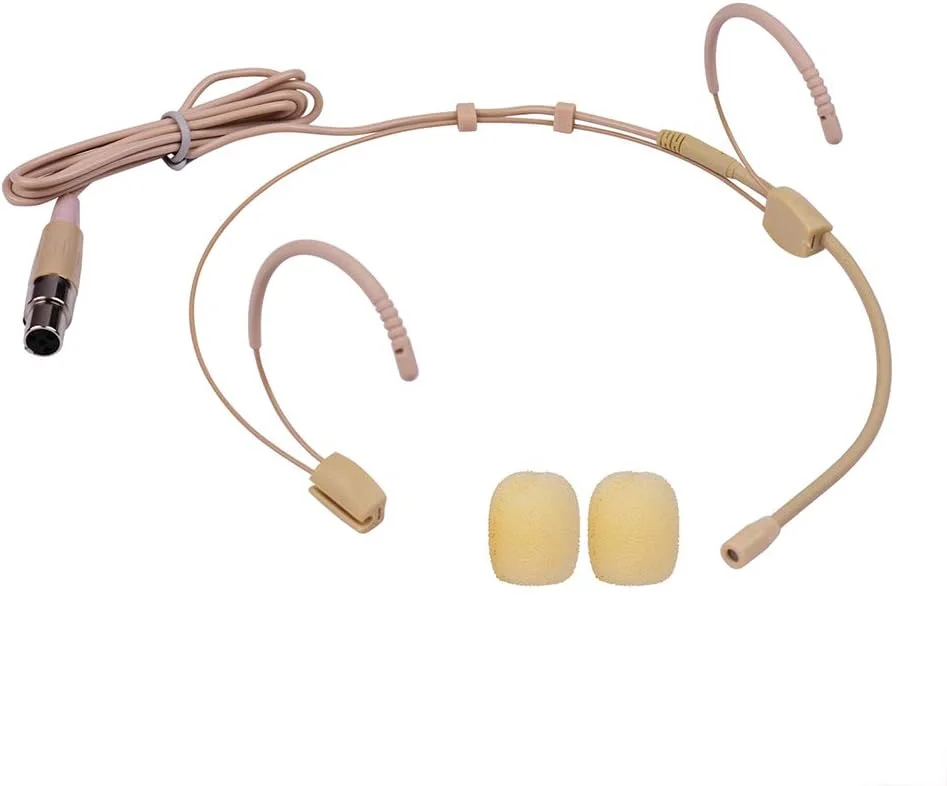 میکروفون کاندنسر هدست با فیش XLR 4 پین برای فرستنده بادی‌پک بی‌سیم