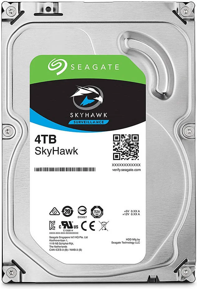 هارد دیسک داخلی 4 ترابایتی Seagate SkyHawk SATA Surveillance SATA III 3.5 اینچی، 256 مگابایت کش، 5400 دور در دقیقه، سرعت انتقال پایدار تا 180 مگابایت بر ثانیه، 1 میلیون ساعت MTBF، تا 64 دوربین HD | ST4000VX016 - تصویر 2