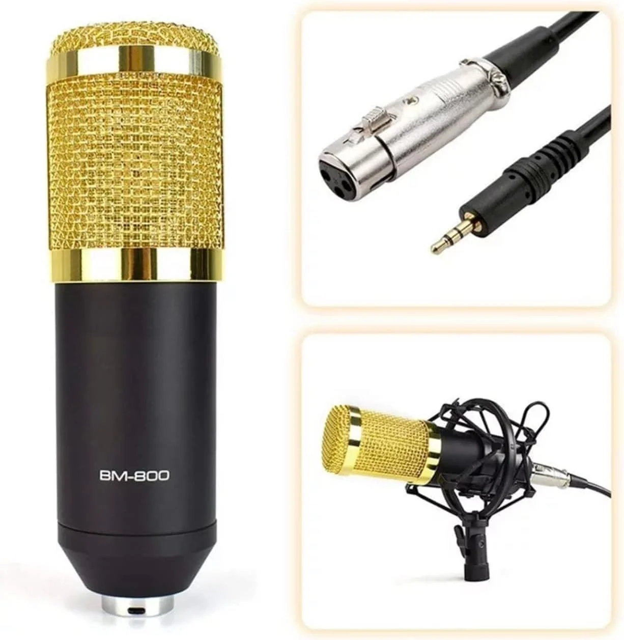 کارت صدای V8 به همراه میکروفون کندانسور BM-800 ارتقا یافته برای پخش زنده، کارائوکه و ضبط صدا، دستگاه تغییر صدا با افکت های صوتی خنده دار متعدد، رابط صوتی USB