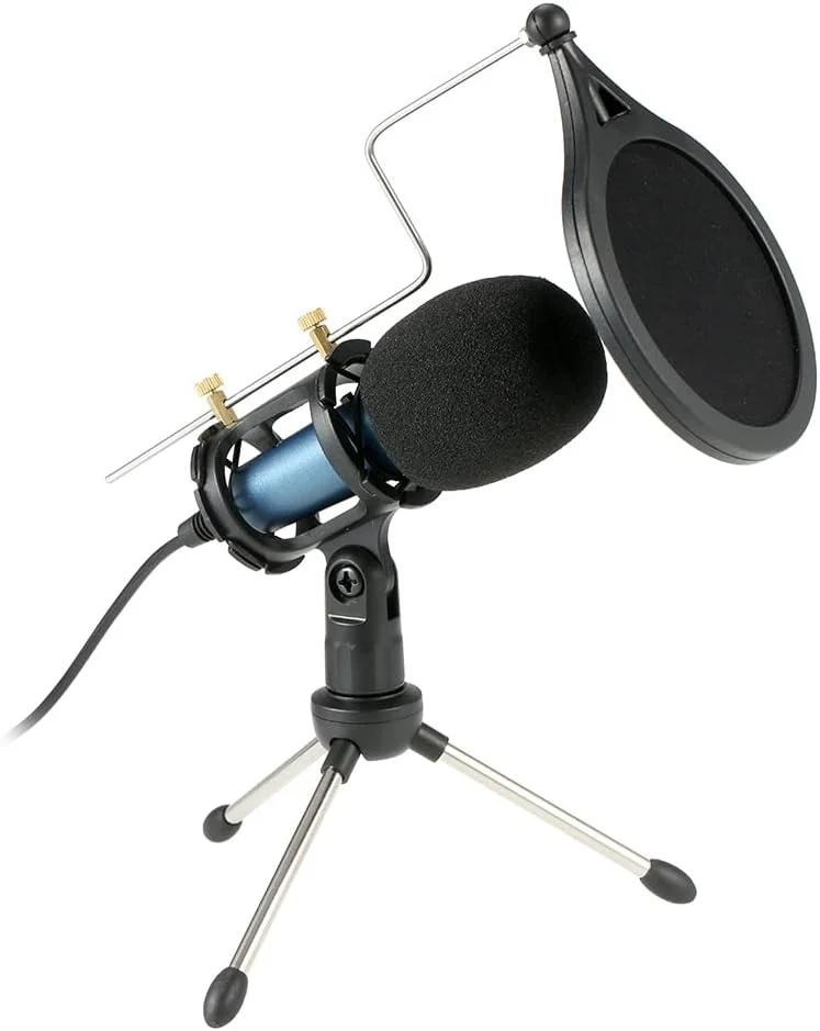 میکروفون کندانسور J/E با کابل 3.5 میلیمتری، کاهش نویز، پایه سهپایه، پاپ فیلتر، پشتیبانی از خروجی هدفون، کاربردهای متنوع - آبی میکروفون کندانسور J/E با کابل 3.5 میلیمتری، کاهش نویز، پایه سهپایه، پاپ فیلتر، پشتیبانی از خروجی هدفون، کاربردهای متنوع - آبی