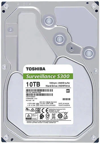 هارد دیسک داخلی 10 ترابایتی نظارتی توشیبا S300، 3.5 اینچی، ظرفیت 10 ترابایت، رابط SATA 3.5 اینچی، بافر تا 256 مگابایت، 5400 دور در دقیقه/ 5700 دور در دقیقه، فناوری صفحه پایدار توشیبا | HDETV10ZSA51 هارد دیسک داخلی 10 ترابایتی نظارتی توشیبا S300، 3.5 اینچی، ظرفیت 10 ترابایت، رابط SATA 3.5 اینچی، بافر تا 256 مگابایت، 5400 دور در دقیقه/ 5700 دور در دقیقه، فناوری صفحه پایدار توشیبا | HDETV10ZSA51
