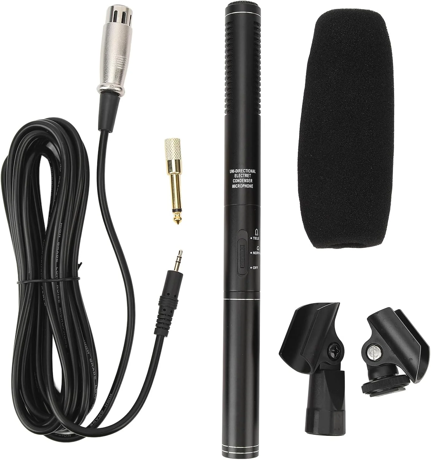 میکروفون کاندنسر XLR حرفه ای کاردیوئید مینی برای گزارشگر اخبار تلویزیونی و مصاحبه دوربین DSLR